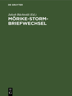 cover image of Mörike-Storm-Briefwechsel